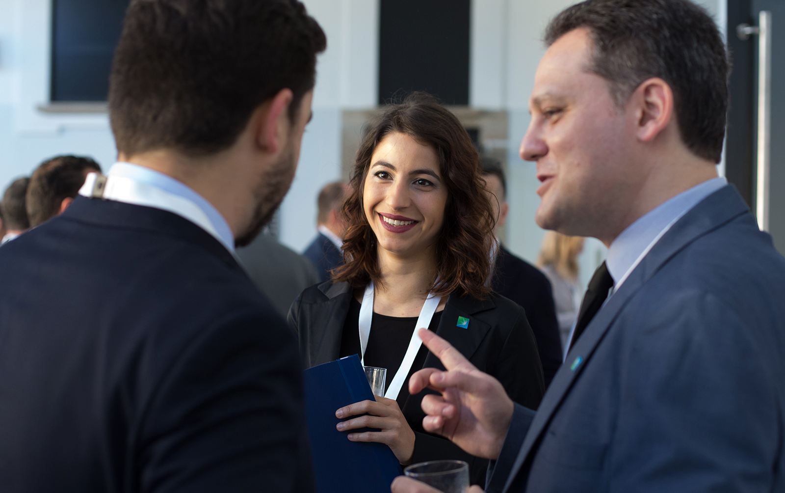 People networking at the Aramco Sourcing and Supply Chain event in Milan